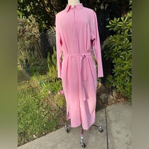 Athleta Pink Midi Shirt Dress